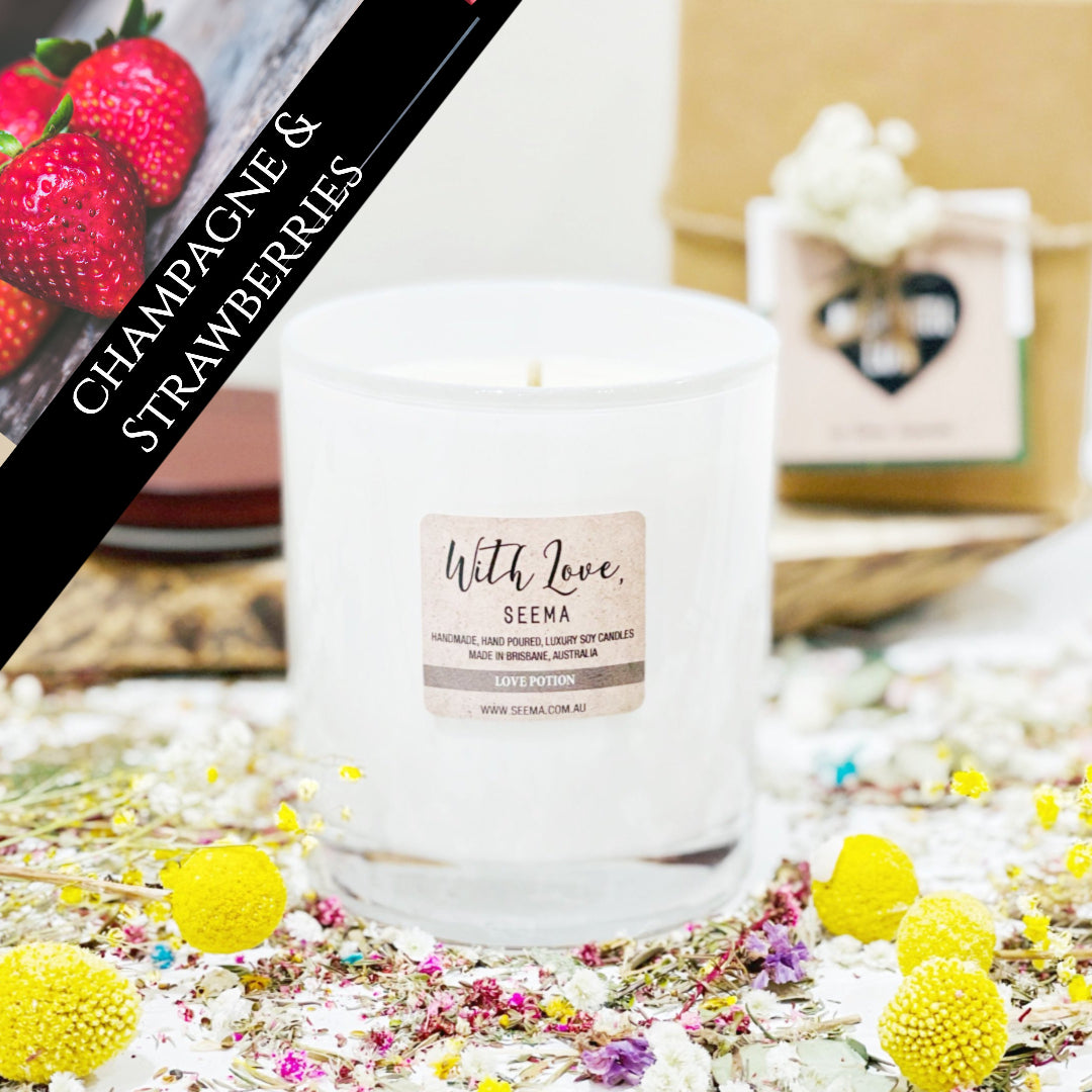 Champagne and Strawberries - Luxury Soy Scented Candle