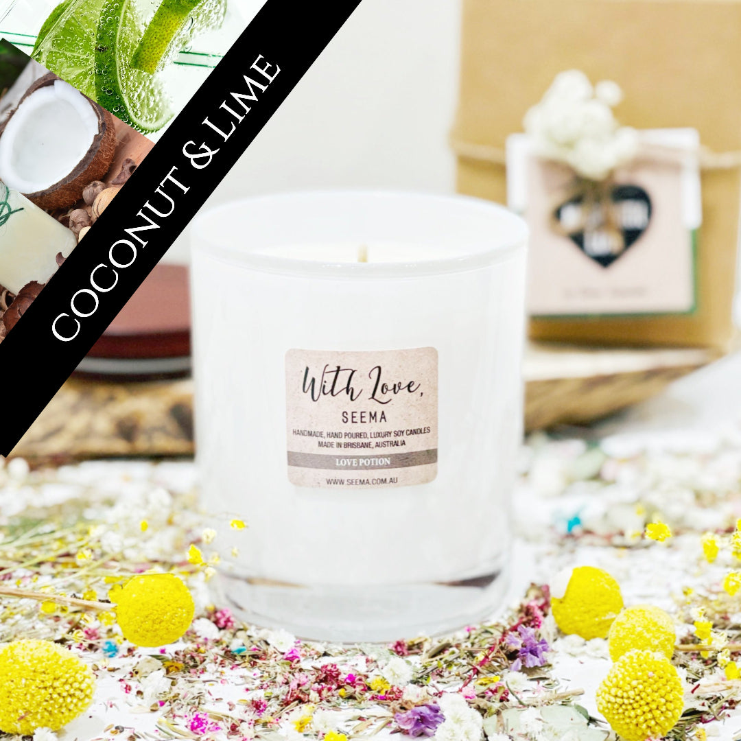 Pina Colada Coconut and Lime - Luxury Soy Scented Candle